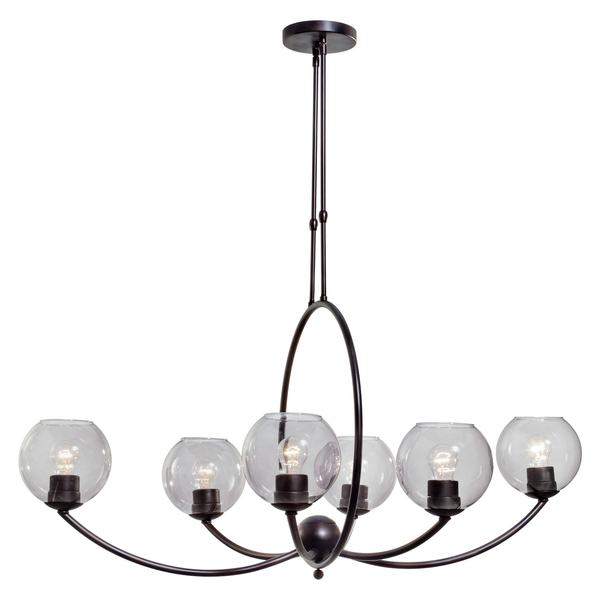 Forte 6 Light Oval Chandelier 2619-06-32